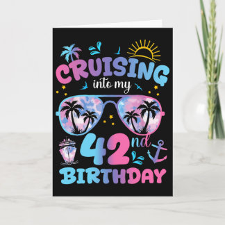 Carte Tie Dye navigue vers mon 42e anniversaire Sungles