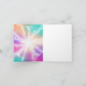 Carte Tie Dye Pastel Rose Orange Turquoise Violet Monogr (Intérieur)