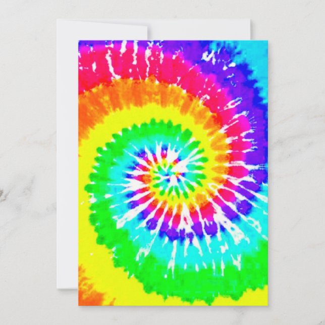 Carte Tie Dye Rainbow Swirl Neon Rainbow Coloris Motif (Devant)
