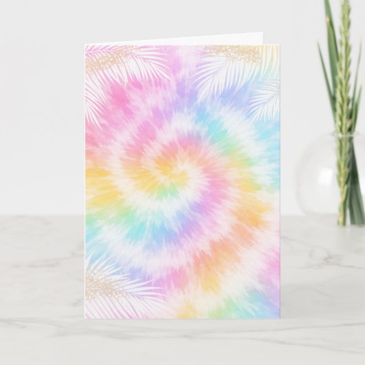 Carte Tie-Dye Rose Pâle Girly Chic (Devant)