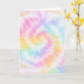 Carte Tie-Dye Rose Pâle Girly Chic (Fleur jaune)