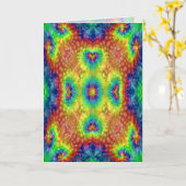 Carte Tie Dye Sky Vintage Fractal Kaleidoscope (Fleur jaune)