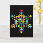 Carte Tie Dye Snowflake Retro Hipe Christmas Holiday Xma (Fleur jaune)
