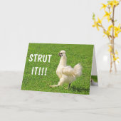 Carte Tiens-Le ! Anniversaire Du Poulet Et Du Coq (Fleur jaune)