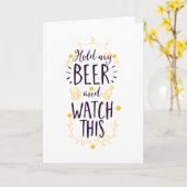 Carte Tiens ma bière et regarde ça (Fleur jaune)
