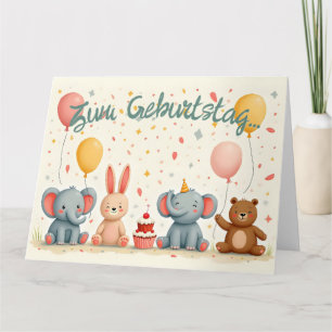Carte Tierische Freunde im Partyzauber