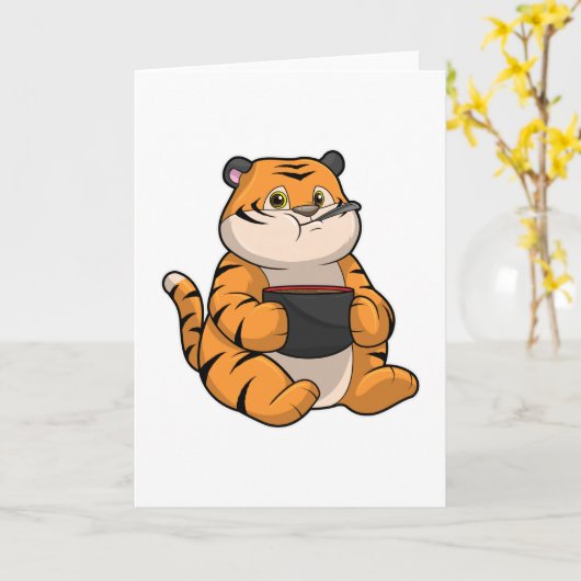 Carte Tiger à manger avec Bowl (Fleur jaune)