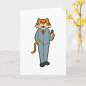 Carte Tiger as Groom with Wedding ring (Fleur jaune)
