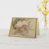 Carte Tiger Astrologie Chinoise Zodiac voeux d'anniversa (Fleur jaune)