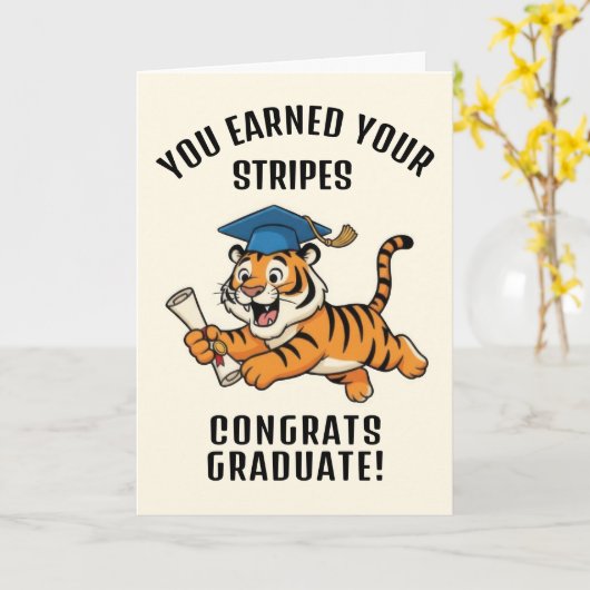 Carte Tiger Graduation (Fleur jaune)