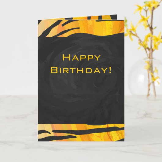 Carte Tiger noir et orange (Fleur jaune)