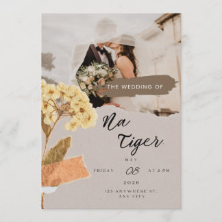 Carte TigerNa Romantic Botanical Flat Card