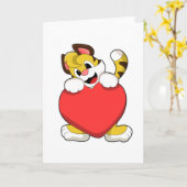 Carte Tigre au cœur (Fleur jaune)