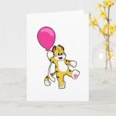 Carte Tigre avec ballon (Fleur jaune)