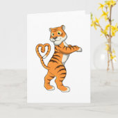 Carte Tigre avec cœur (Fleur jaune)