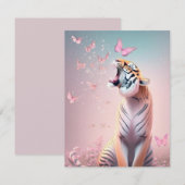 Carte Tigre avec papillons (Devant / Derrière)