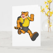 Carte Tigre courant avec sac à dos (Fleur jaune)