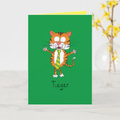 Carte Tigre Cravate Mignon Drôle (Fleur jaune)