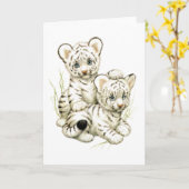 Carte Tigre CUB mignon de neige (Fleur jaune)