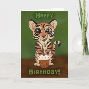 Carte Tigre d'anniversaire
