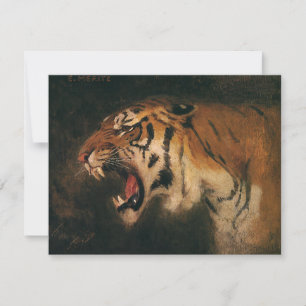 Carte Tigre de Bengale Vintage Grand Chat Rugissant, Ani