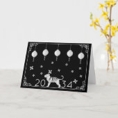 Carte Tigre d'Origami, noir, 2022 (Fleur jaune)