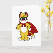 Carte Tigre en héros avec masque et cape (Fleur jaune)