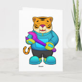 Carte Tigre en mécanicien avec clé anglaise (Dos)