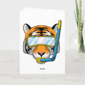 Carte Tigre en plongeur avec tuba (Dos)
