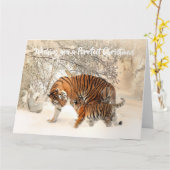Carte Tigre et Petit - Noël Parfait (Fleur jaune)