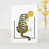 Carte Tigre et souris amis (Fleur jaune)