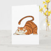 Carte Tigre faisant des exercices de yoga étirés (Fleur jaune)