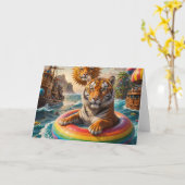 Carte Tigre flottant pendant un jour d'été (Fleur jaune)