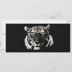 Carte Tigre Hipster Avec Verre