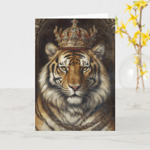 Carte Tigre magnifique dans une couronne toutes occasion