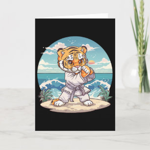 Carte Tigre mignon de karaté Kickboxing Taekwondo Jiu-ji