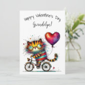 Carte Tigre mignon et fantaisiste pour la Saint-Valentin (Debout devant)