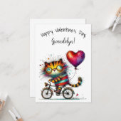 Carte Tigre mignon et fantaisiste pour la Saint-Valentin (Devant/Arrière en situation)