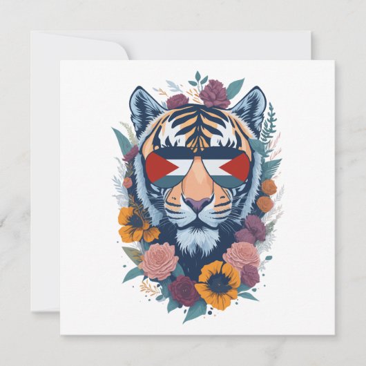 Carte Tigre palestinien - Palestine FLAG (Devant)