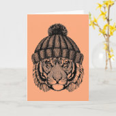 Carte Tigre prêt pour la mode hiver (Fleur jaune)