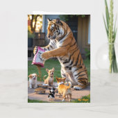 Carte Tigre promène son chien (Dos)