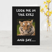 CARTE TIGRE SÉREUX DIT "REMETS-TOI SOON" (Fleur jaune)