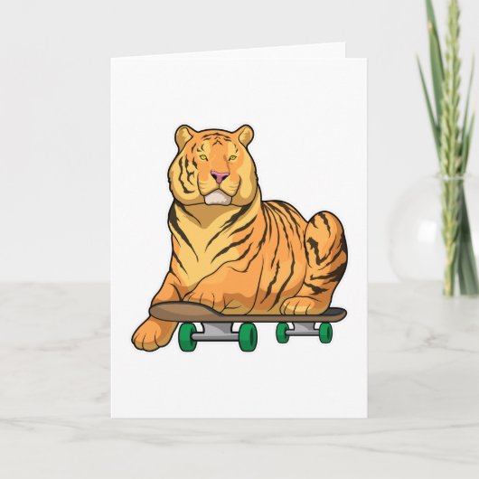 Carte Tigre Skater Skateboard (Devant)