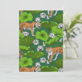 Carte Tigres dans l'étang blanc de lotus (Debout devant)