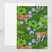 Carte Tigres dans l'étang blanc de lotus (Devant / Derrière)