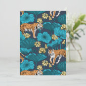 Carte Tigres dans l'étang jaune de lotus (Debout devant)