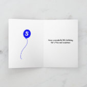 Carte Tigres de cinquième anniversaire ajouter nom bleu (Intérieur)