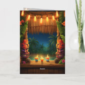 Carte Tiki Luau Hawaiian Tropical Island Beach Anniversa (Dos)