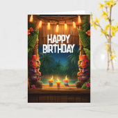 Carte Tiki Luau Hawaiian Tropical Island Beach Anniversa (Fleur jaune)