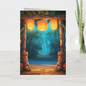 Carte Tiki Luau Hawaiian Tropical Island Beach Anniversa (Dos)